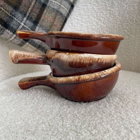 3 Vintage McCoy Hull Pottery Handled Soup Crock Bowl - Picture 1 of 7
